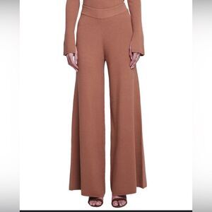 L’agence wide leg pull on leggings  Women's tan & gold metallic Wide-Leg. XS